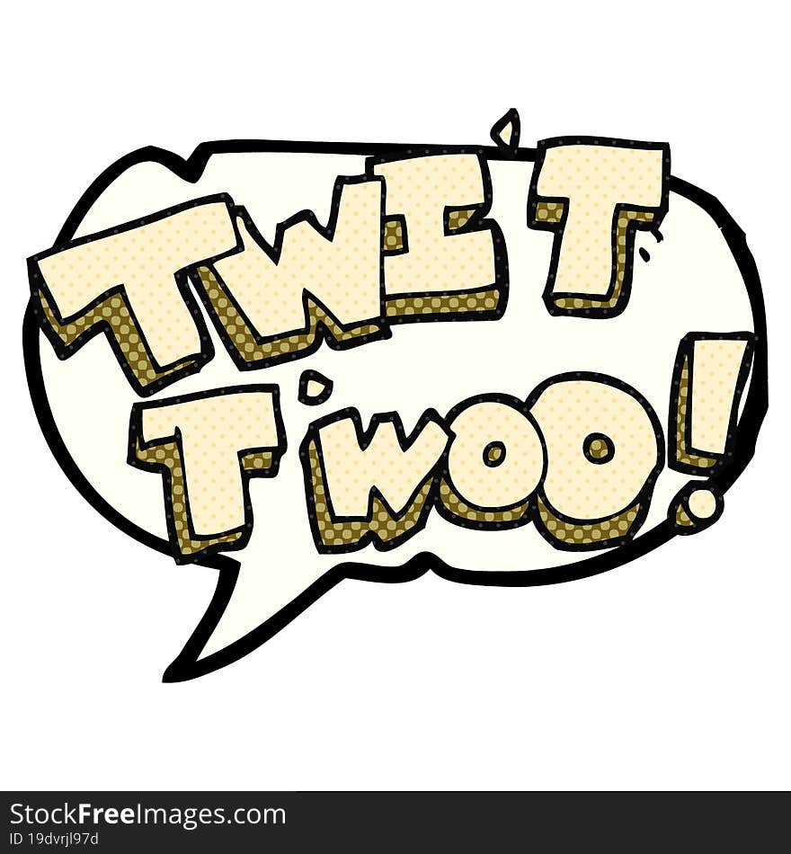 comic book speech bubble cartoon twit two owl call text