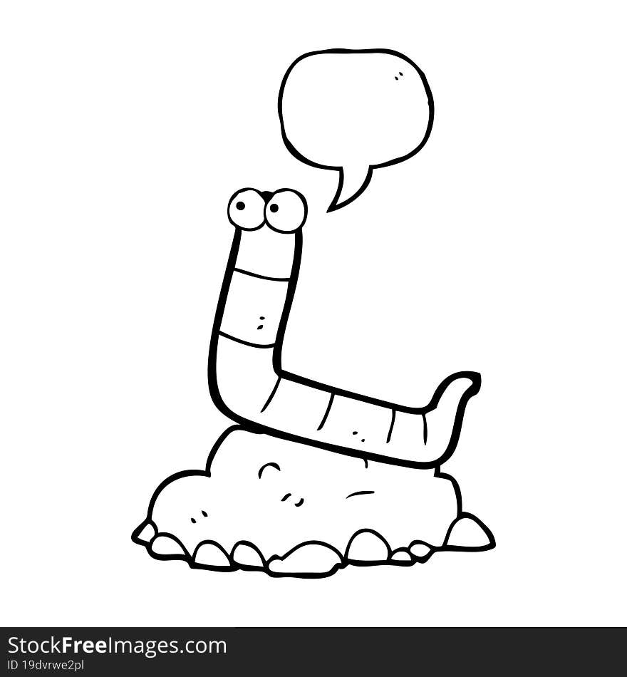 Speech Bubble Cartoon Worm