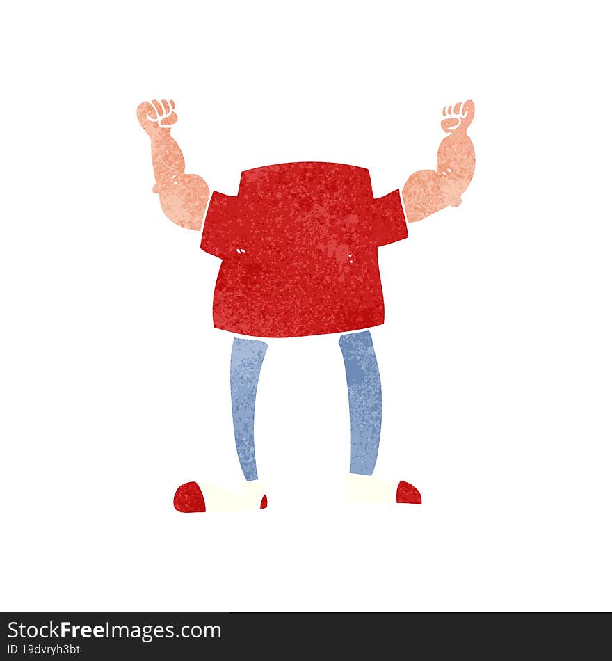 Retro Cartoon Headless Man