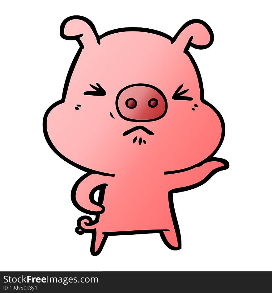 cartoon angry pig. cartoon angry pig