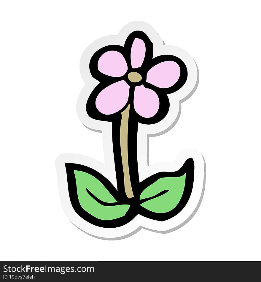 sticker of a cartoon flower