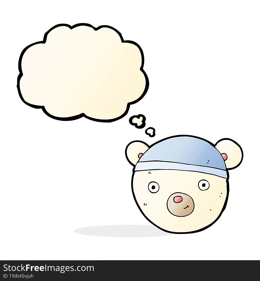 Cartoon Polar Bear Face With Thought Bubble