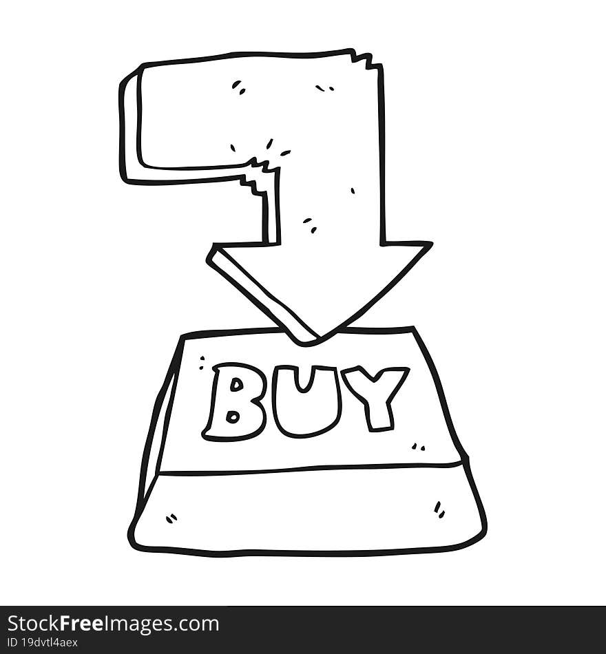 Black And White Cartoon Computer Key Buy Symbol