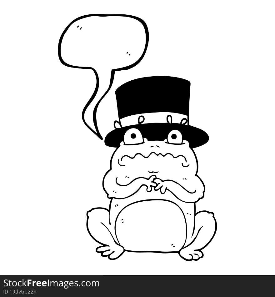 Speech Bubble Cartoon Wealthy Toad