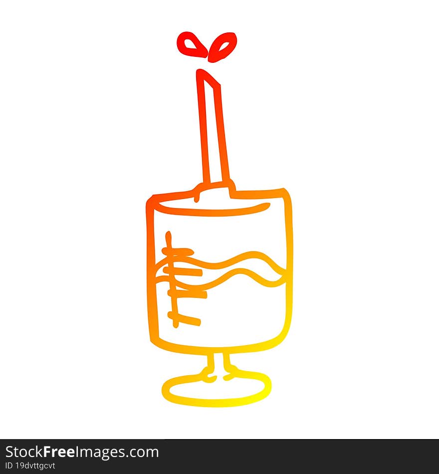 warm gradient line drawing cartoon blood sample