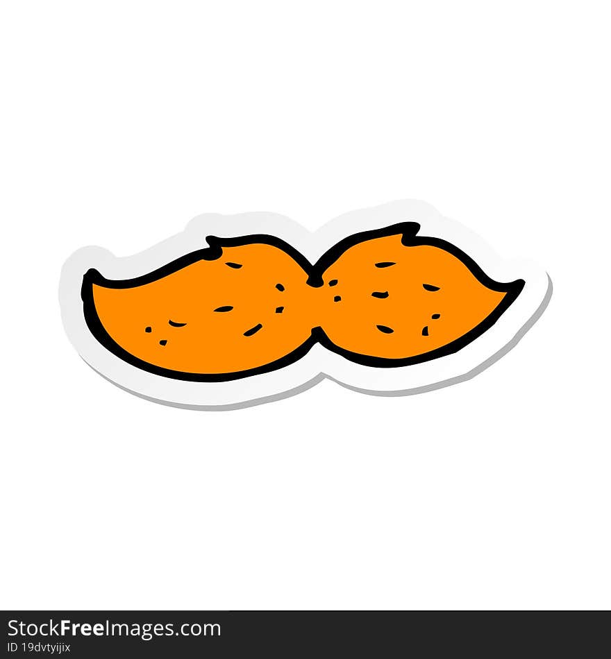 sticker of a cartoon ginger mustache