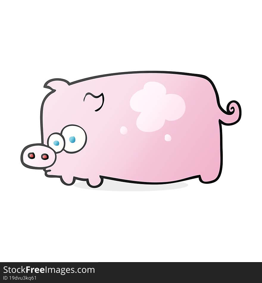 freehand drawn cartoon pig