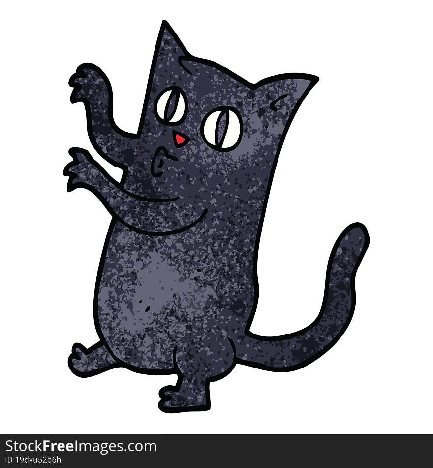 cartoon doodle spooky black cat