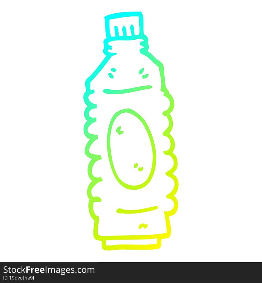 cold gradient line drawing cartoon drinks bottle