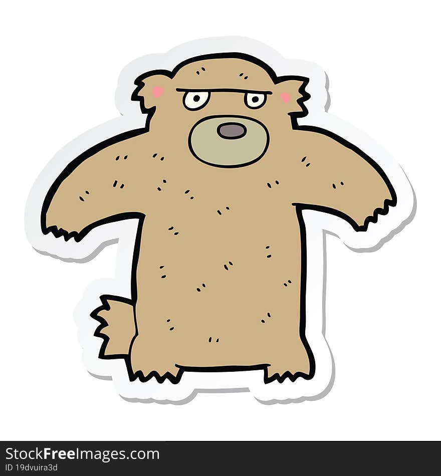 sticker of a cartoon bear