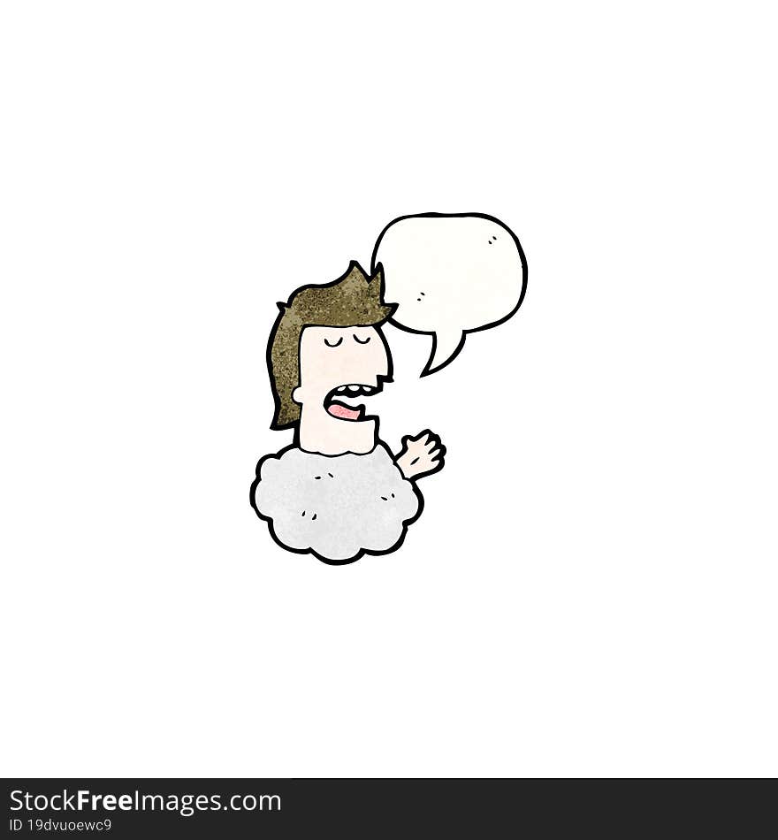 talking head in cloud cartoon