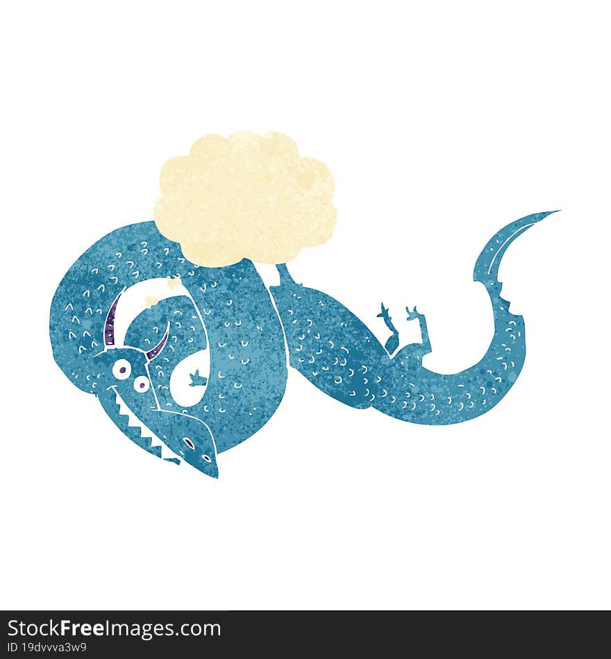 cartoon chinese dragon with thought bubble