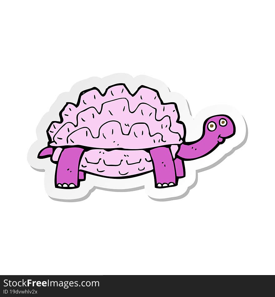 Sticker Of A Cartoon Tortoise