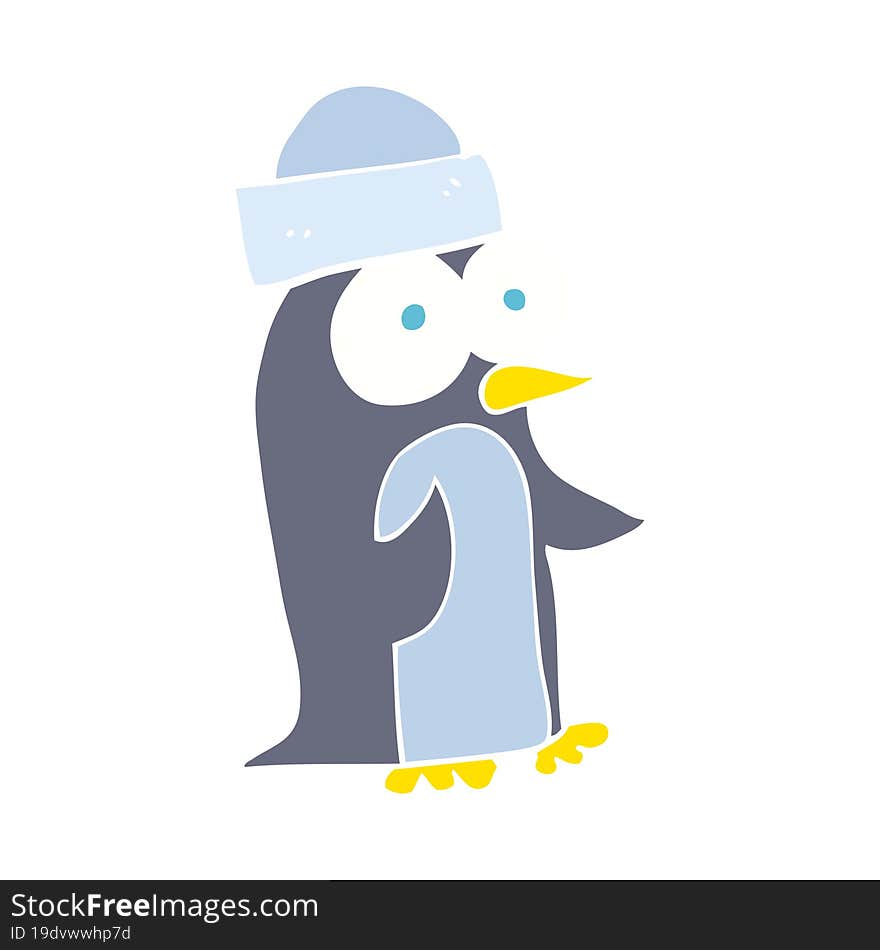 flat color illustration of penguin. flat color illustration of penguin