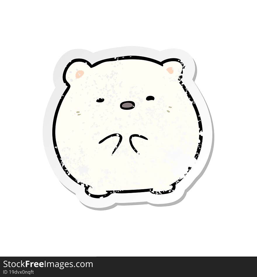 Distressed Sticker Of A Cartoon Polar Bear