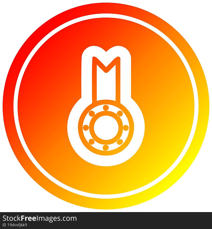 Medal Award Circular In Hot Gradient Spectrum