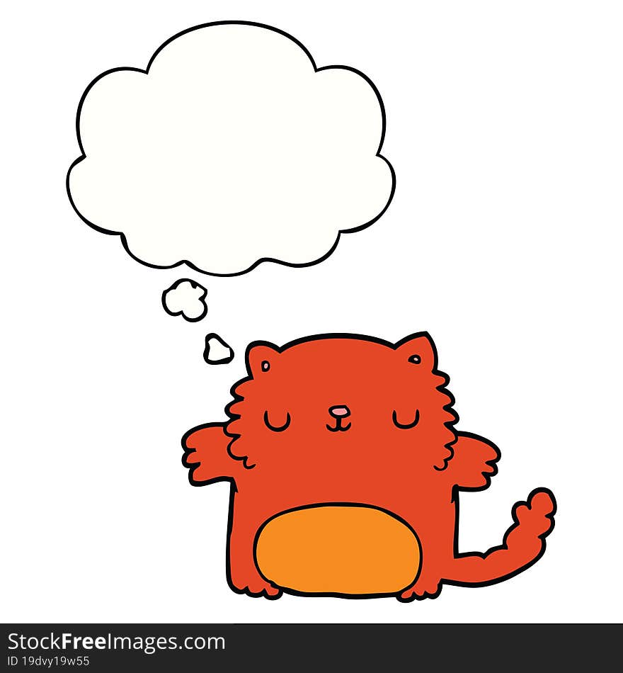 cartoon cat with thought bubble. cartoon cat with thought bubble