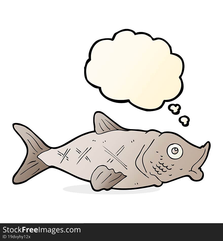 cartoon fish with thought bubble