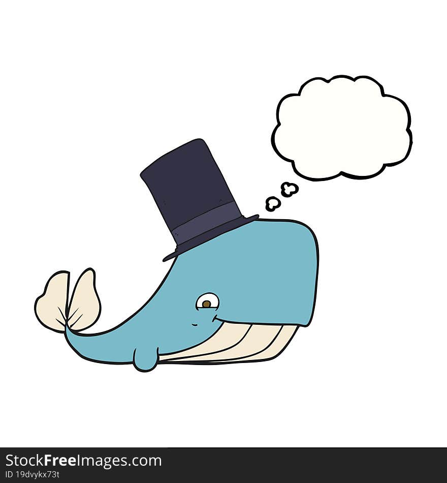 Thought Bubble Cartoon Whale In Top Hat