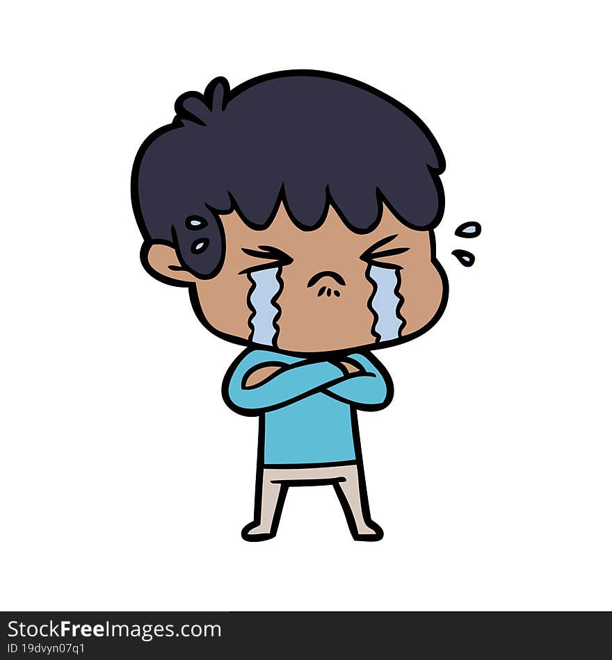 cartoon boy crying. cartoon boy crying