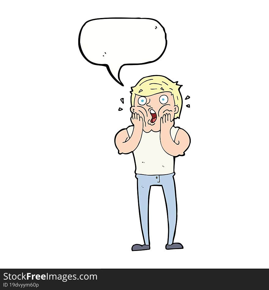 cartoon gasping man with speech bubble