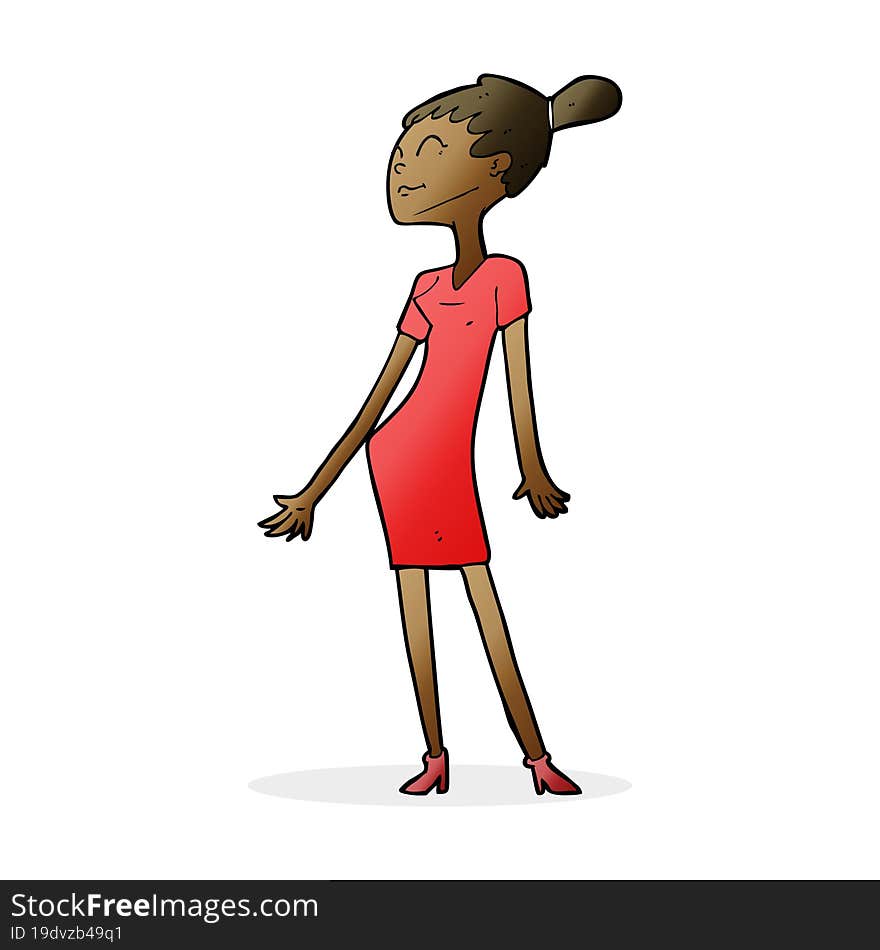 Cartoon Woman In Dress