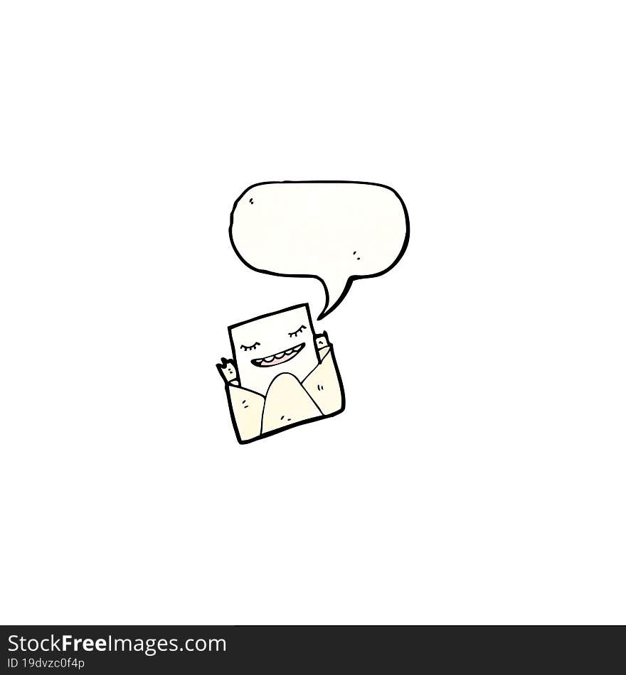 letter with speech bubble cartoon