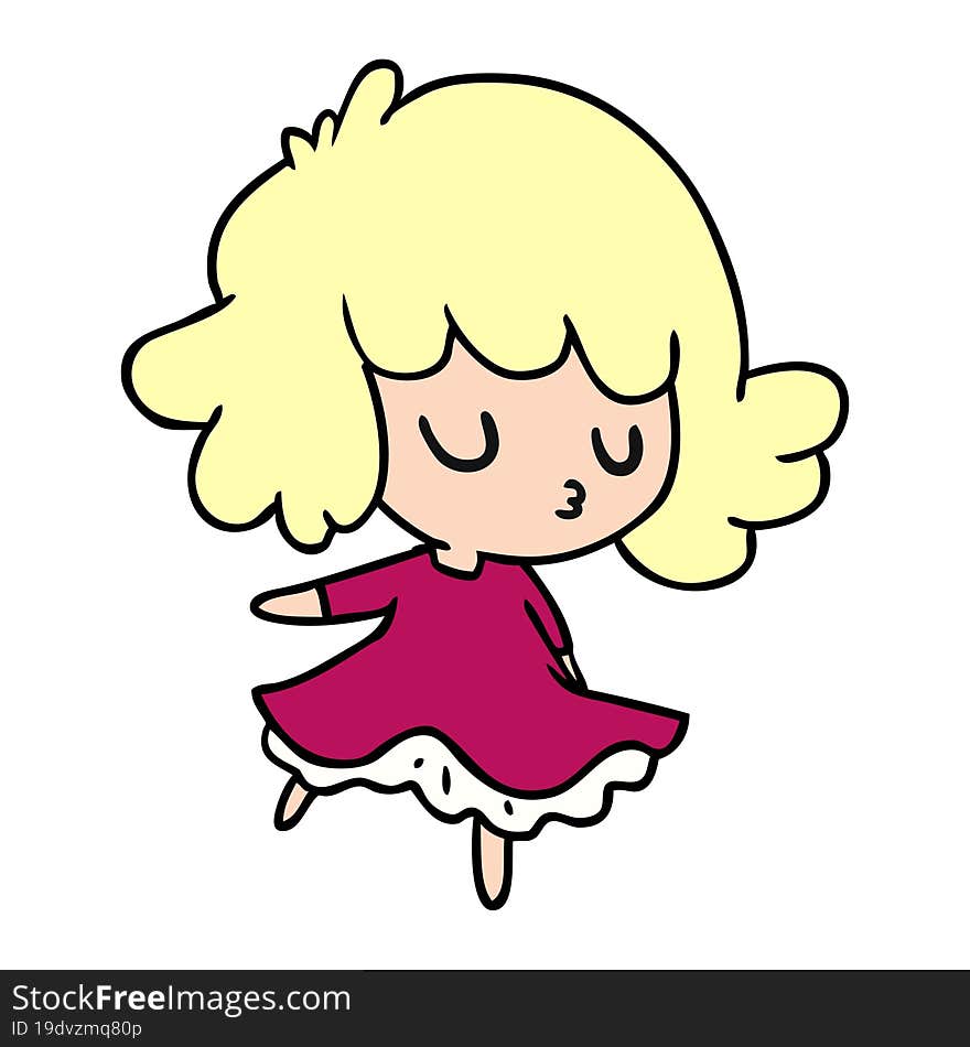 Cartoon Of A Cute Kawaii Girl