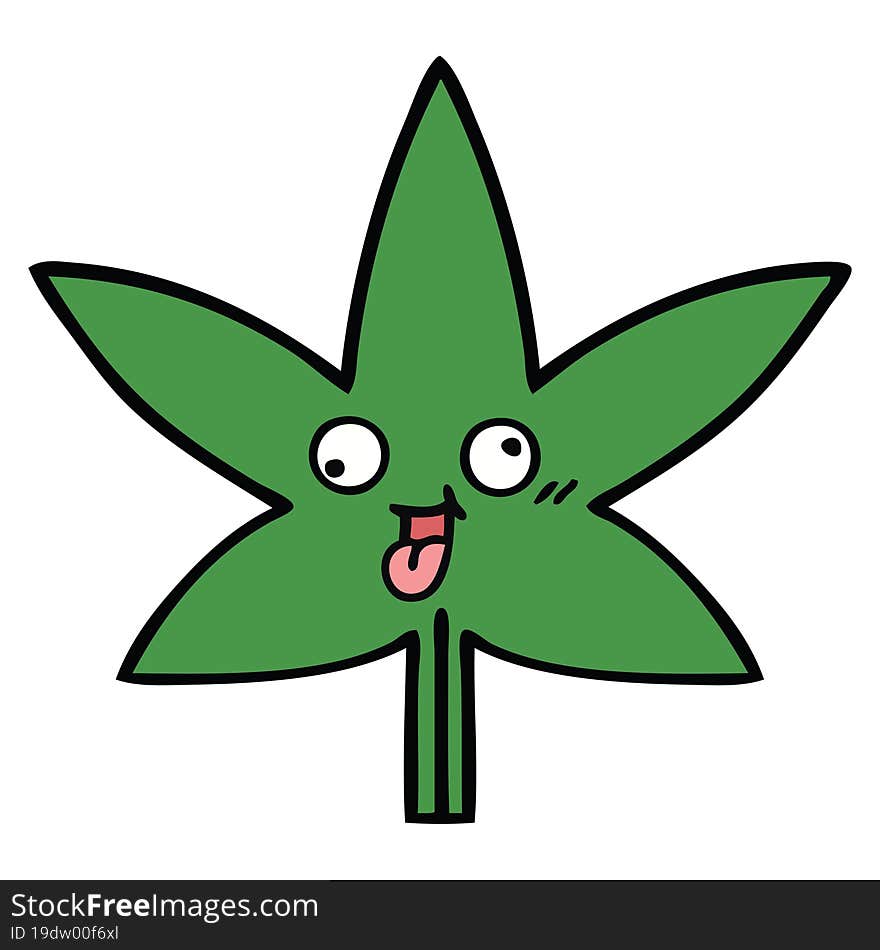 cute cartoon of a marijuana leaf. cute cartoon of a marijuana leaf