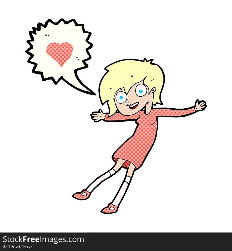 cartoon woman in love