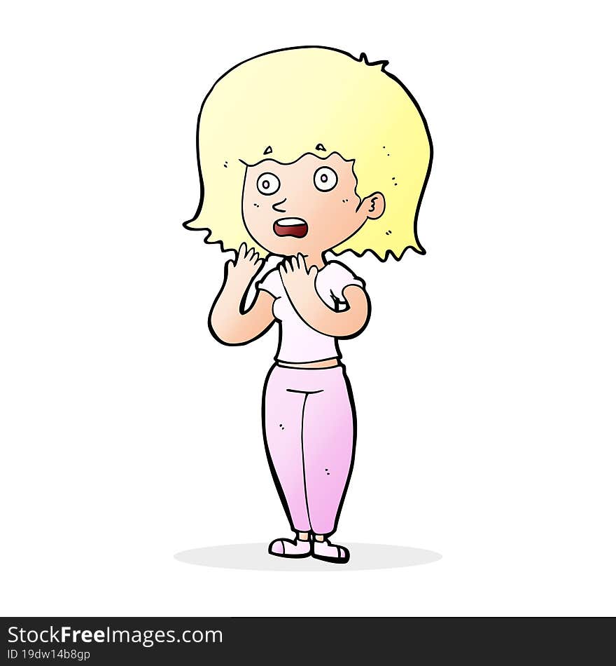 cartoon shocked woman