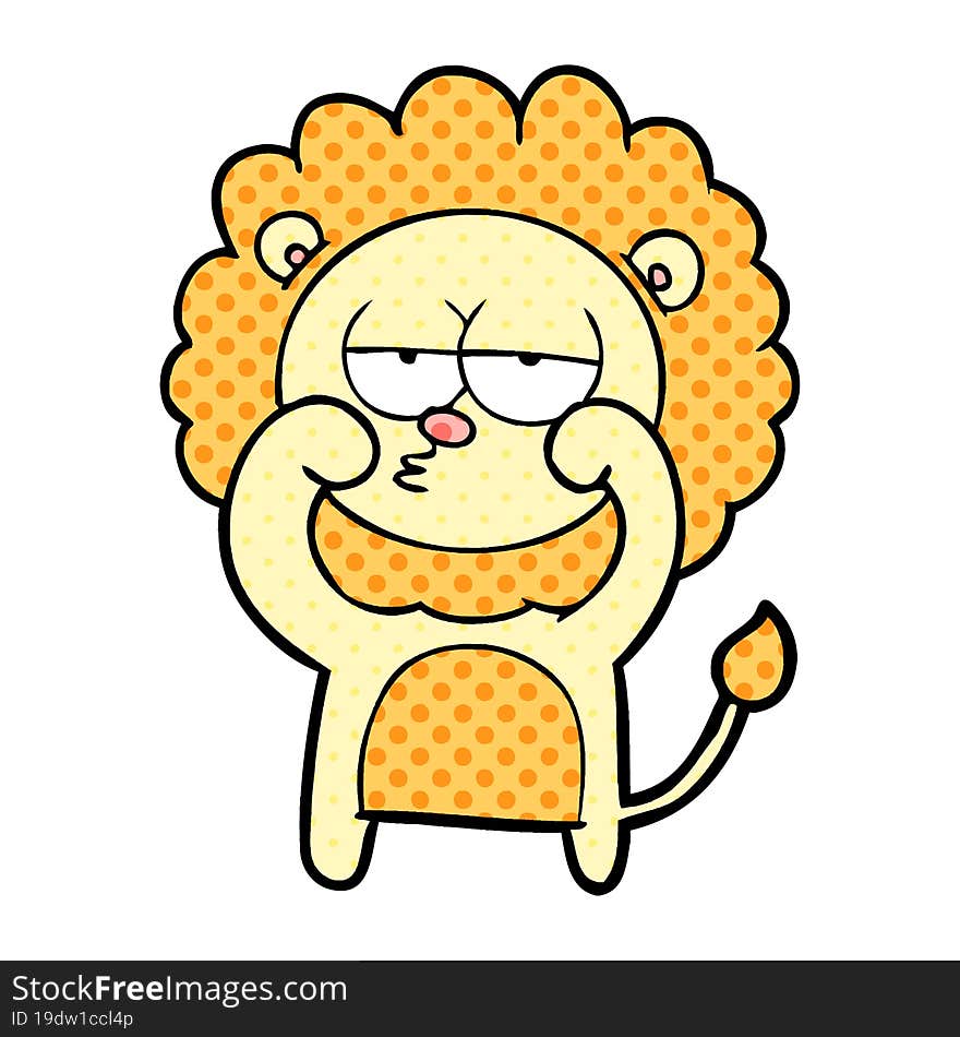 cartoon bored lion. cartoon bored lion