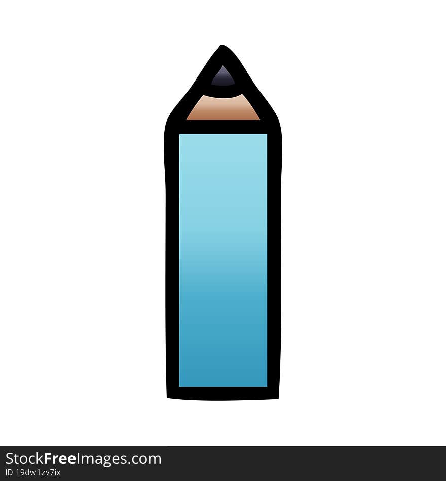 gradient shaded cartoon of a blue pencil