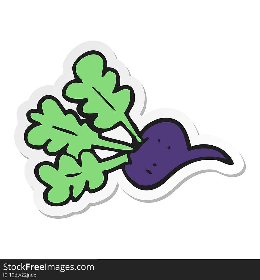 Sticker Of A Cartoon Beet