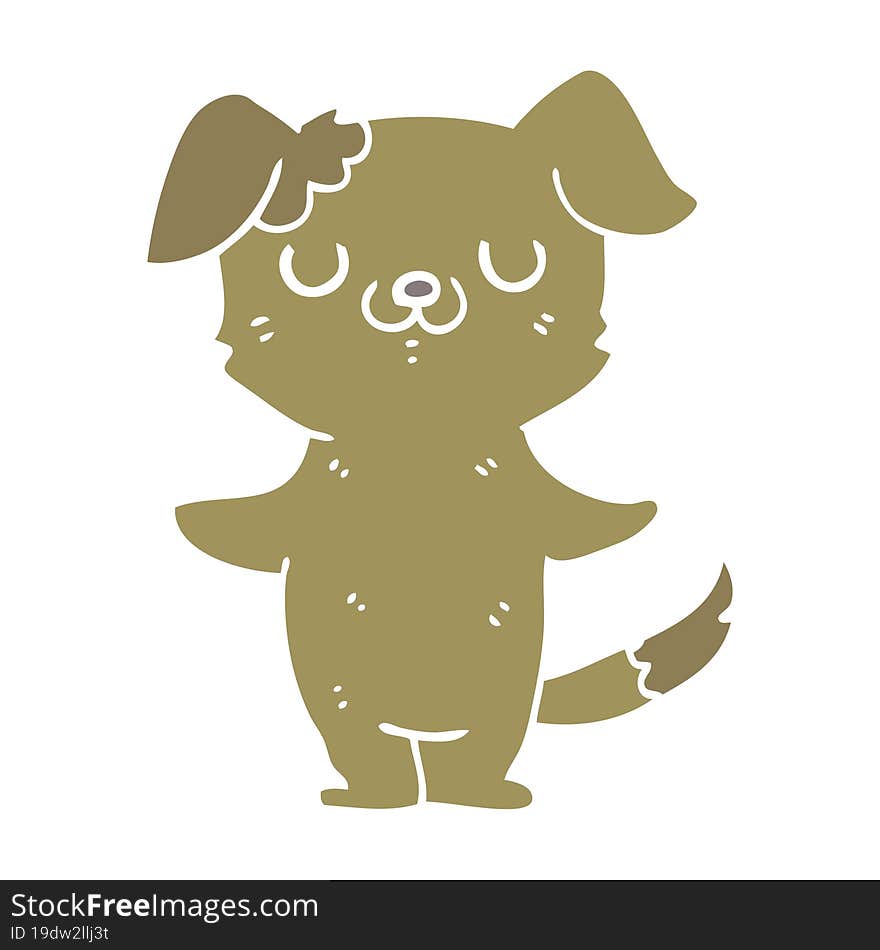 Flat Color Style Cartoon Puppy