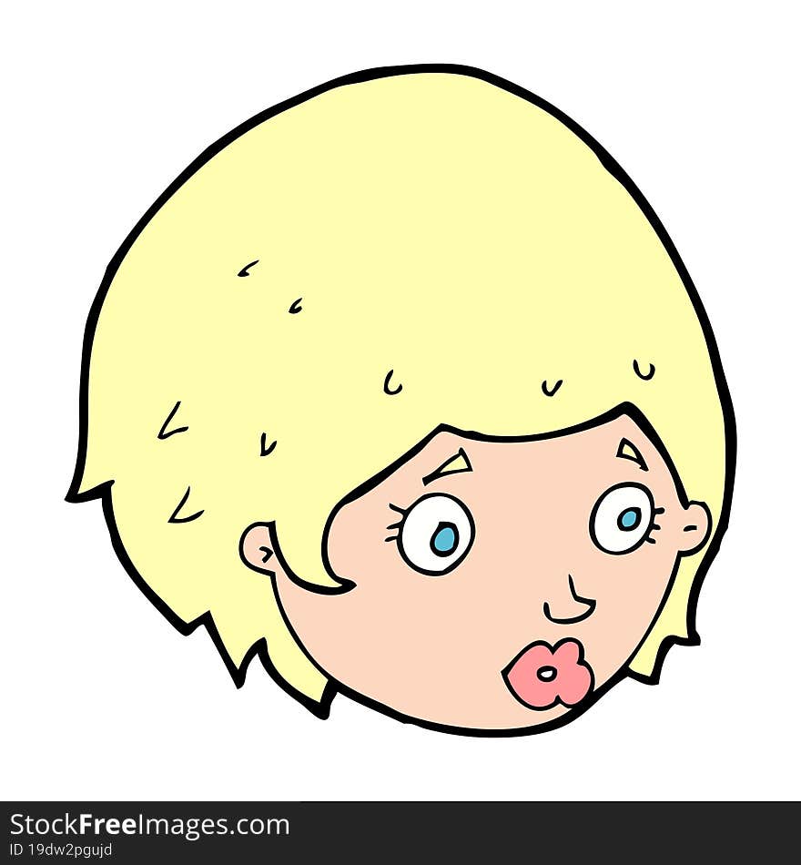 cartoon girl with concerned expression