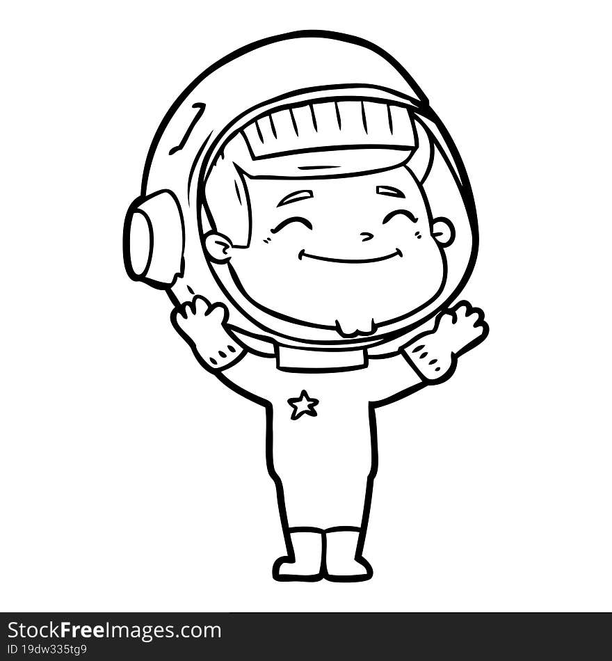 happy cartoon astronaut. happy cartoon astronaut