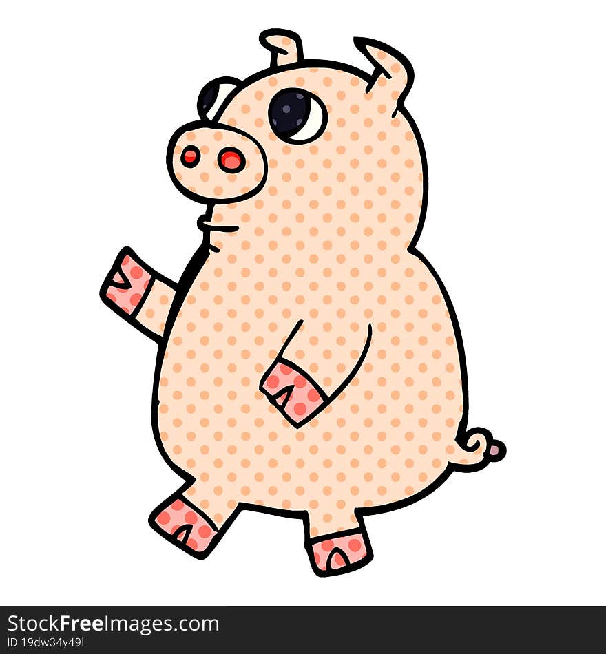 cartoon doodle funny pig