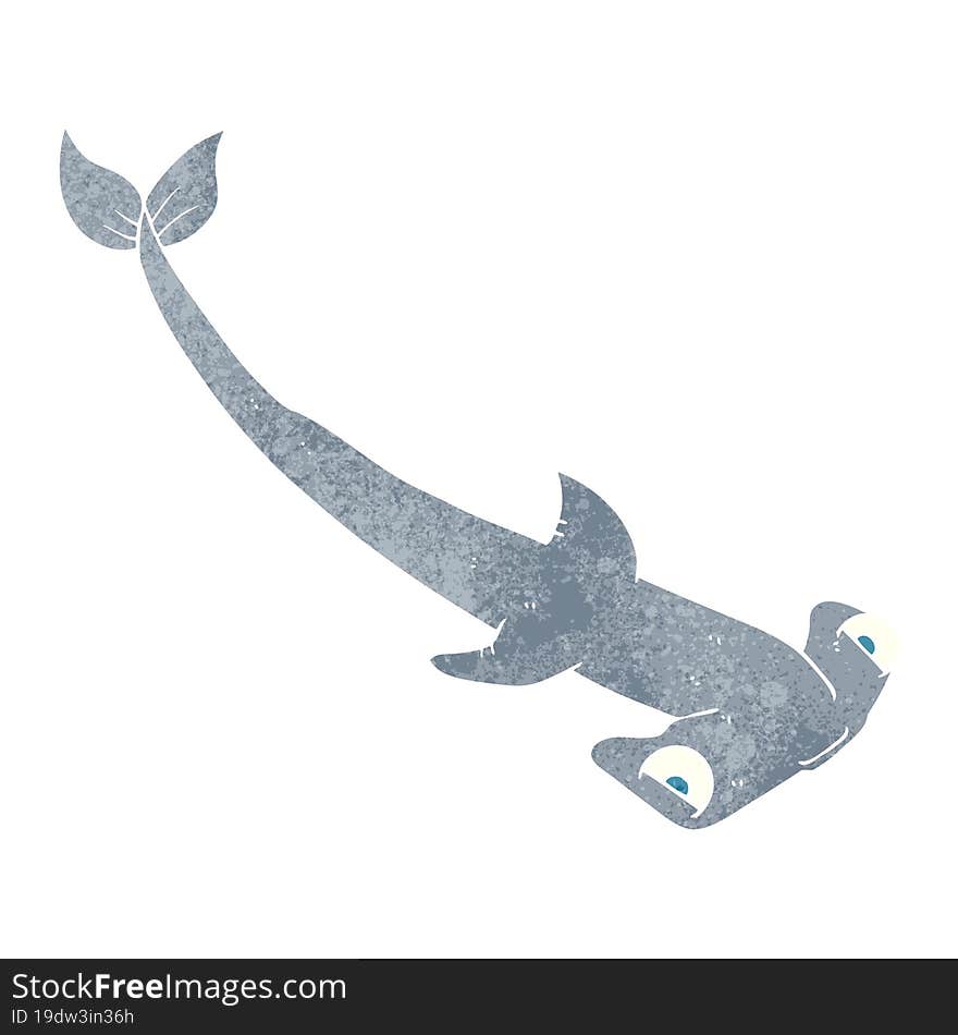 retro cartoon hammerhead shark