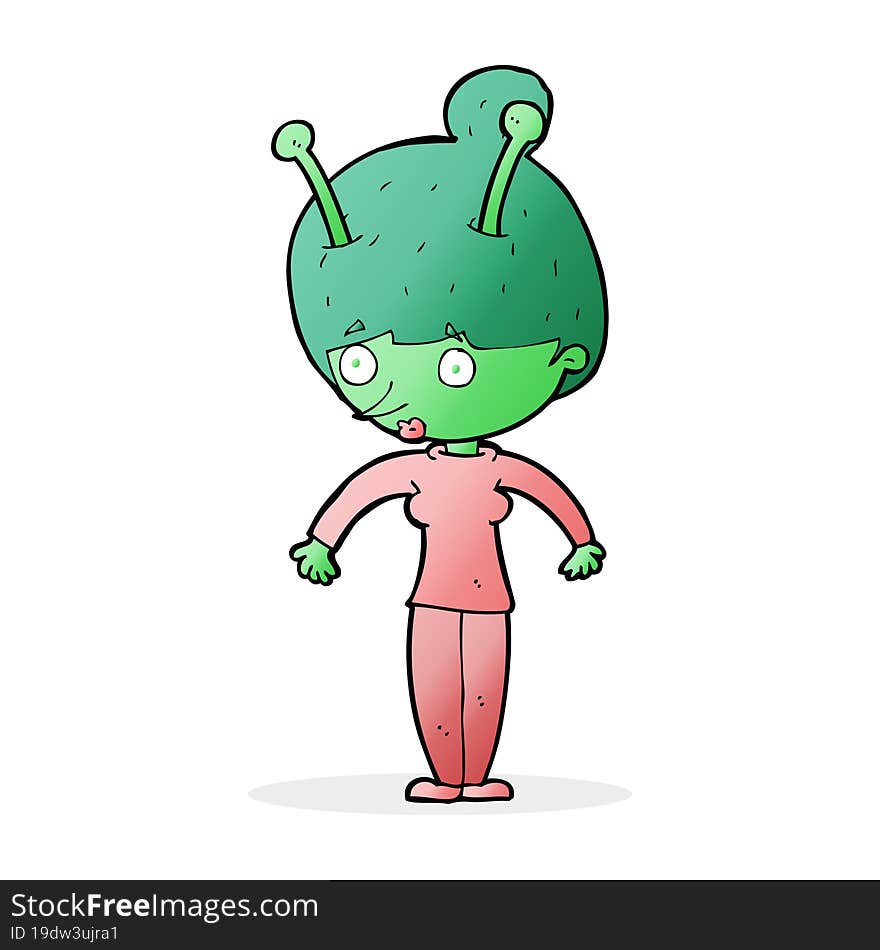 cartoon alien woman