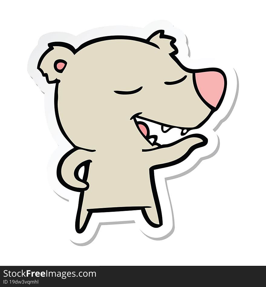 sticker of a cartoon bear