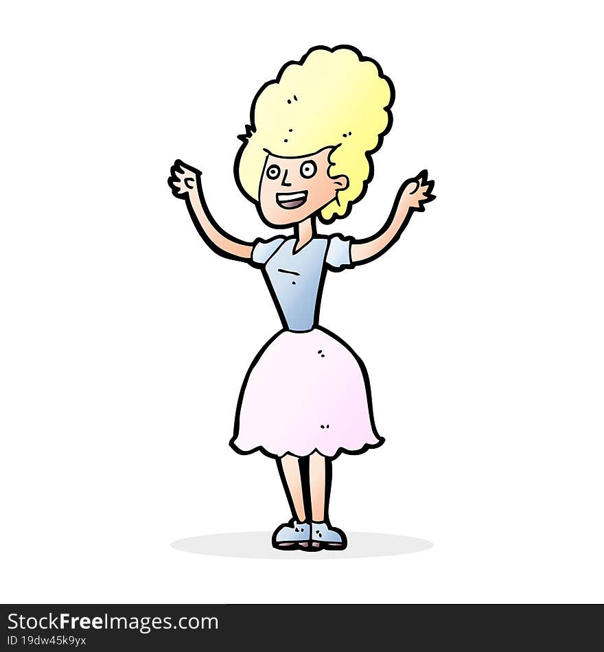 Cartoon Happy 1950 S Woman