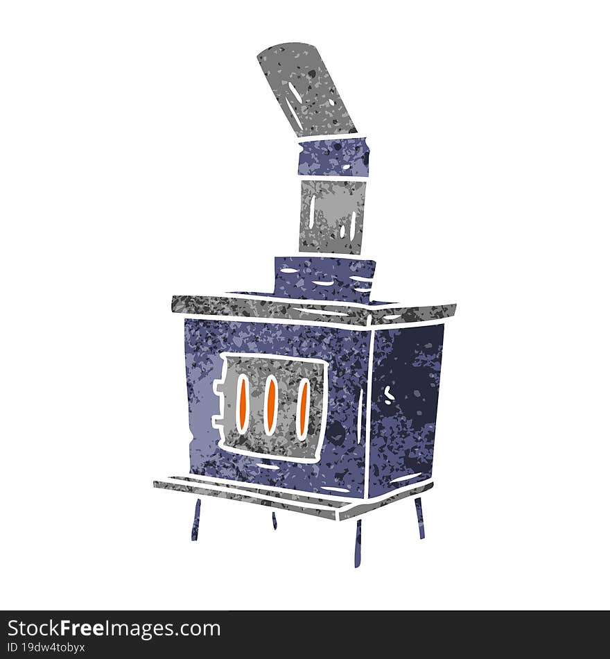 hand drawn retro cartoon doodle of a house furnace