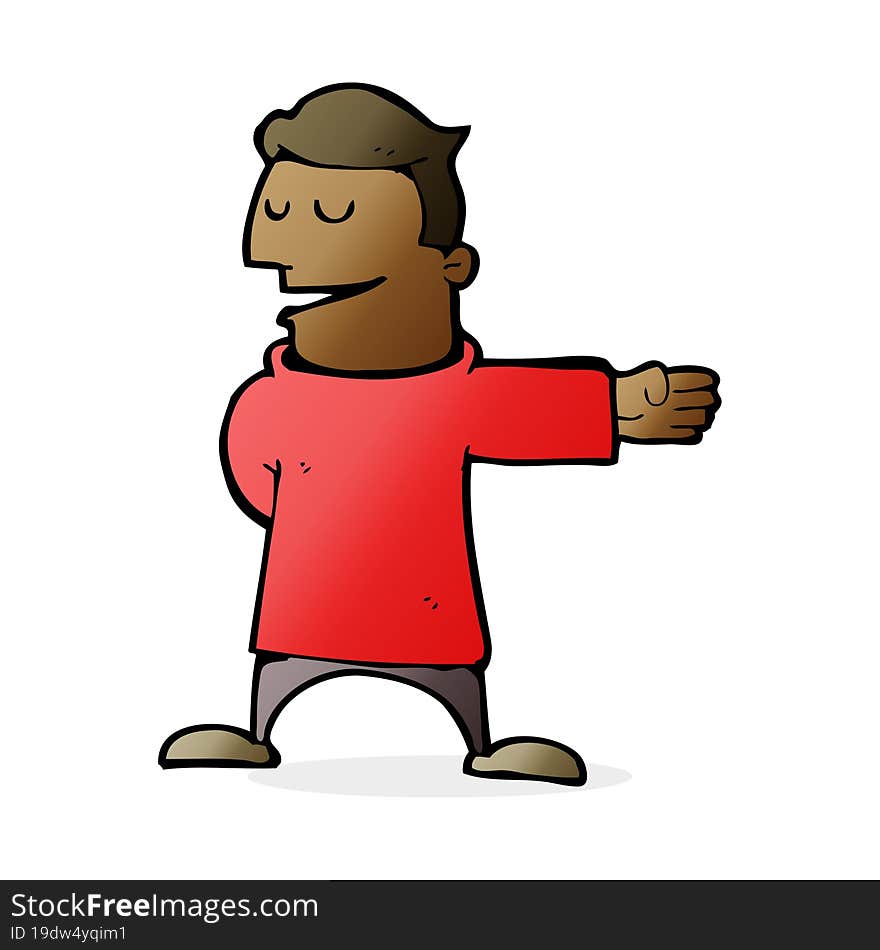 cartoon man gesturing direction