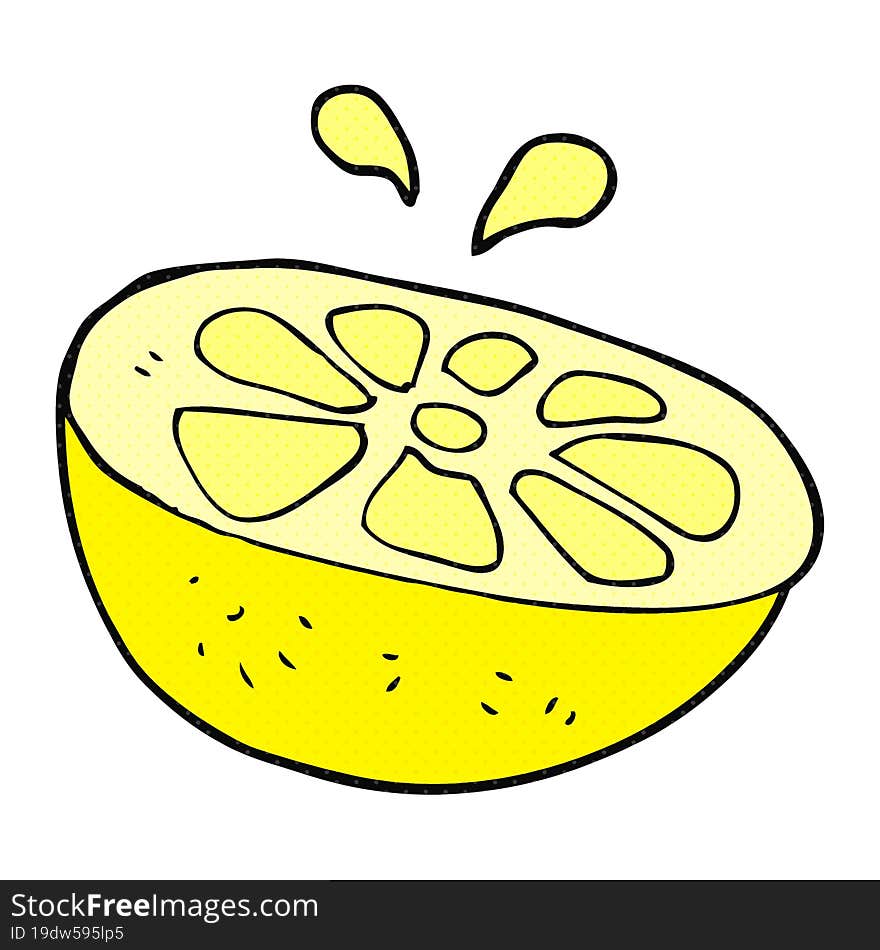 freehand drawn cartoon lemon