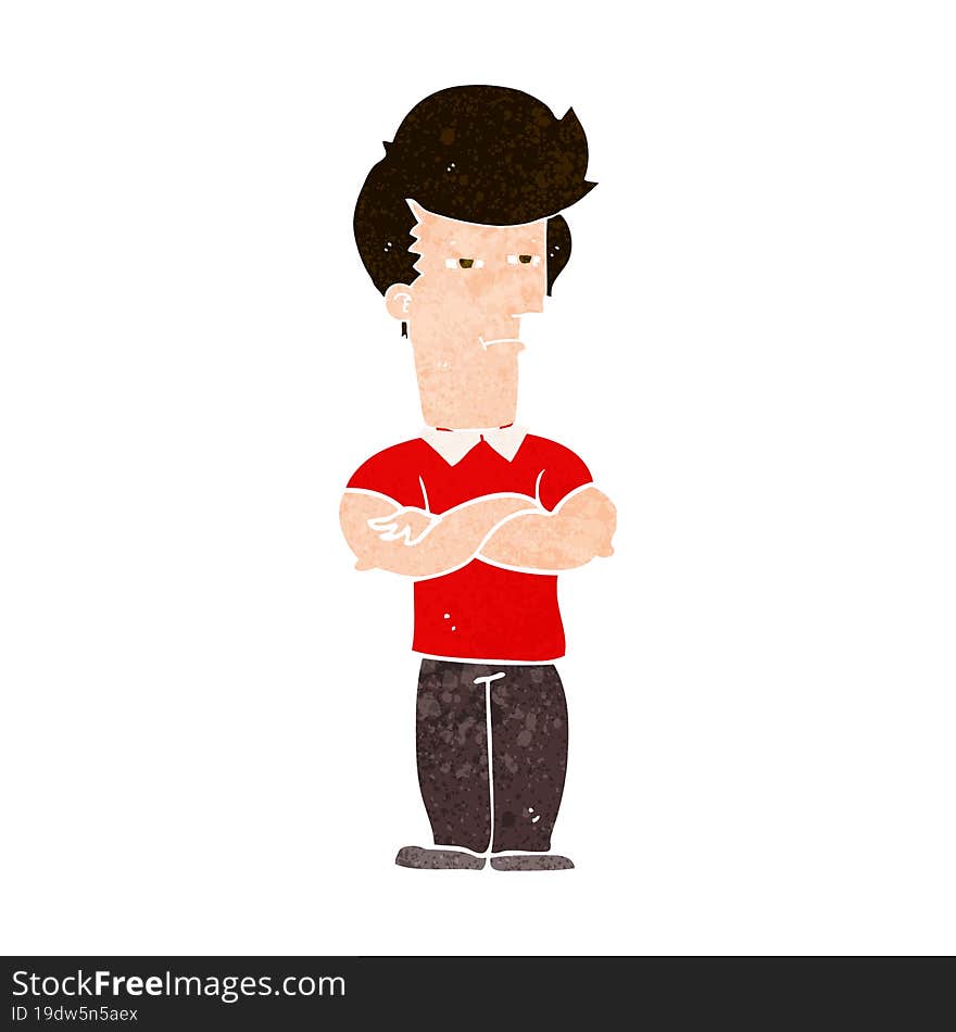 cartoon man with folded arms