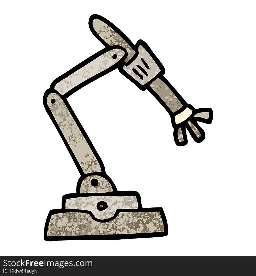 grunge textured illustration cartoon robot hand