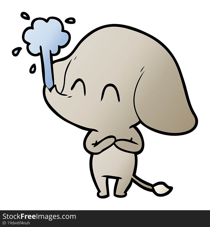 cute cartoon elephant spouting water. cute cartoon elephant spouting water