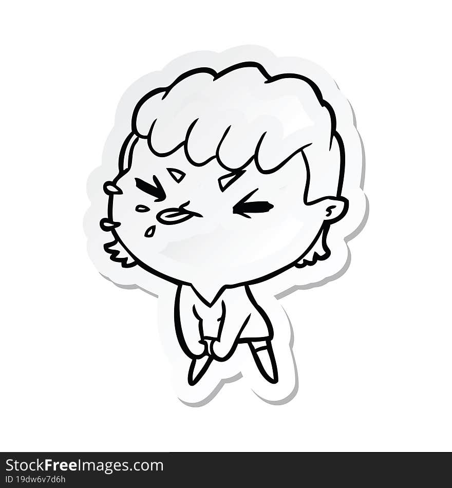 sticker of a cartoon rude girl