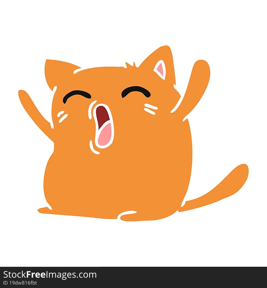 cartoon of cute kawaii cat